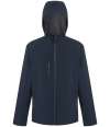 RG454 TRA705 Regatta Navigate Two Layer Hooded Soft Shell Jacket Navy / Seal Grey colour image